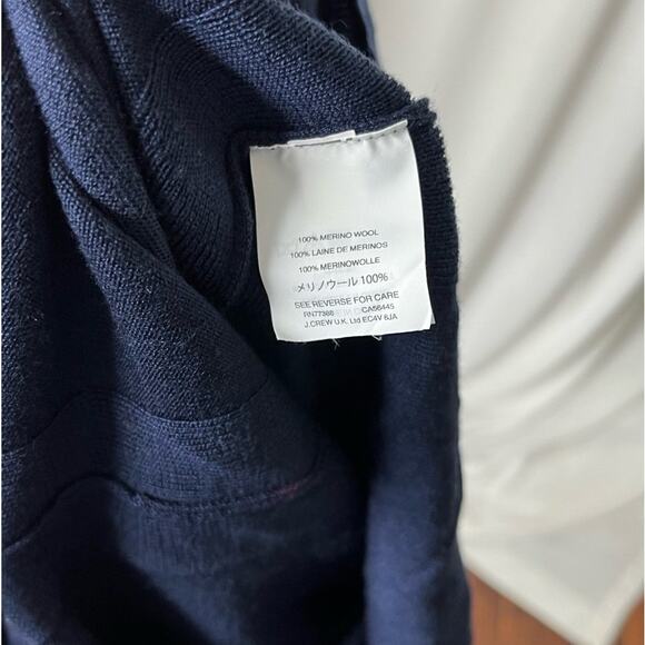 J.Crew Collection Navy 100% Merino Wool V-Neck Sweater with Bell Sleeves Size XS - Picture 6 of 6